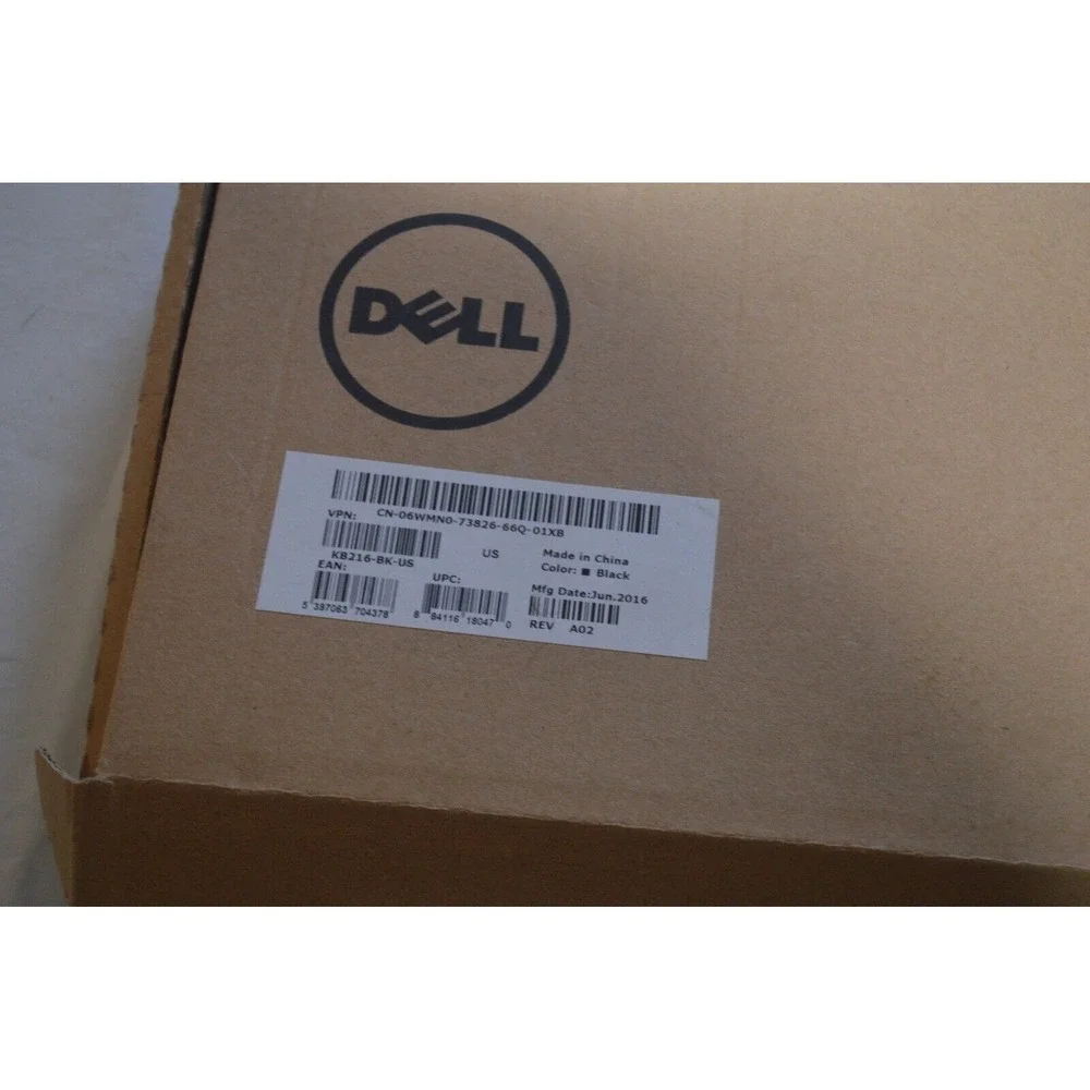 New in Box Dell Keyboard Black 2016 Wired KB216-BK-US REV A02
